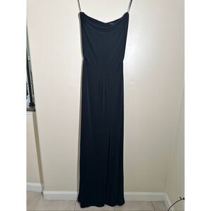 Rachel Zoe Black Strapless Open Back Maxi Dress Size 0 New